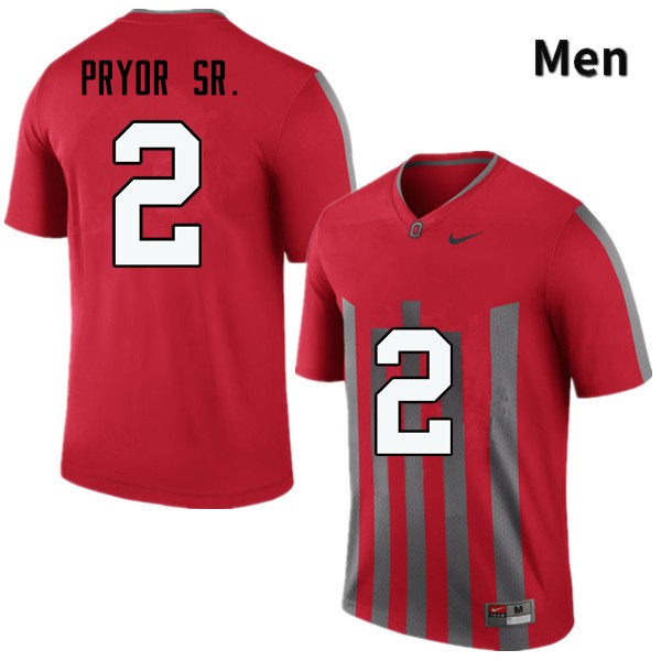 Men's Ohio State Buckeyes #2 Terrelle Pryor Sr. Throwback Game College Stitched Football Jersey 23KS045OD